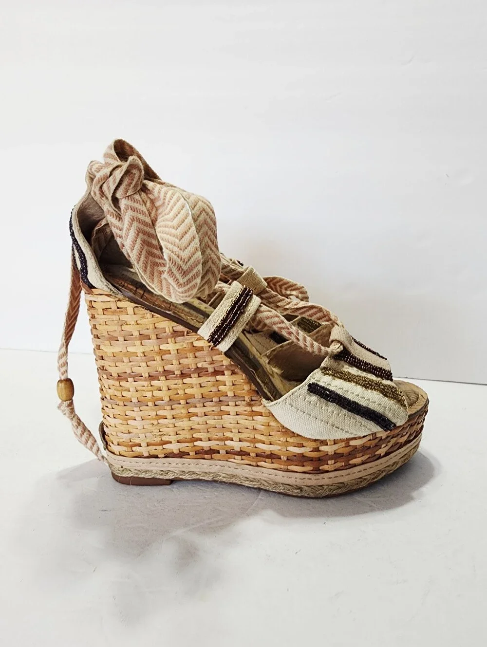 Sam Edelman Embroidered Trey Wedge Sandal Size 7
